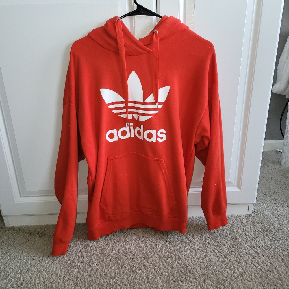 Red adidas hoodie